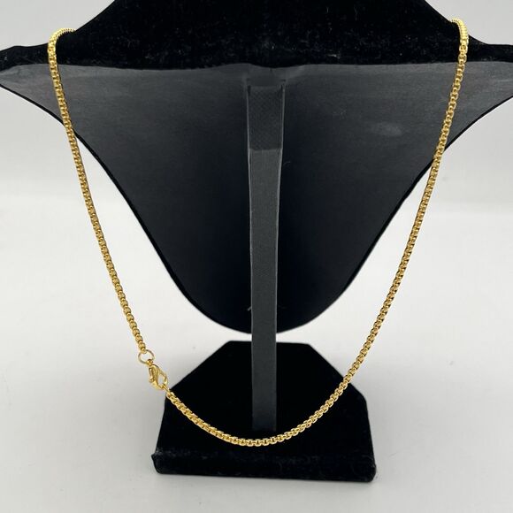 GOLD Tone  INRI CRUCIFIX Cross on 24” Palma CHAIN Christian Jesus Catholic - Picture 4 of 7